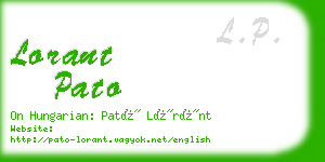 lorant pato business card